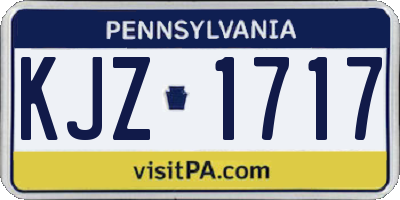 PA license plate KJZ1717