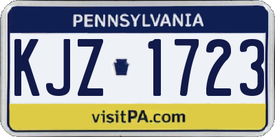 PA license plate KJZ1723