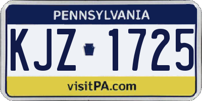 PA license plate KJZ1725