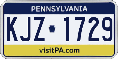 PA license plate KJZ1729