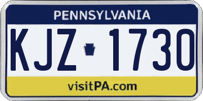 PA license plate KJZ1730