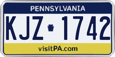 PA license plate KJZ1742