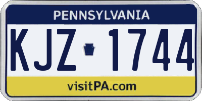 PA license plate KJZ1744