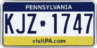 PA license plate KJZ1747