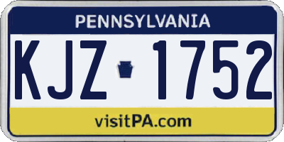 PA license plate KJZ1752