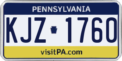 PA license plate KJZ1760