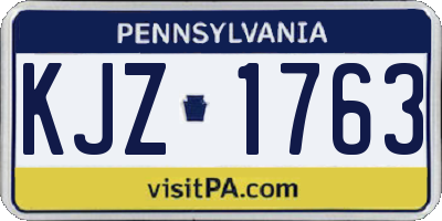 PA license plate KJZ1763