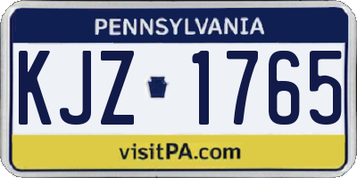 PA license plate KJZ1765