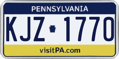 PA license plate KJZ1770