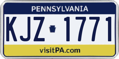 PA license plate KJZ1771