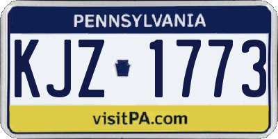 PA license plate KJZ1773