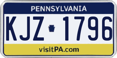 PA license plate KJZ1796