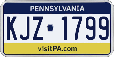 PA license plate KJZ1799
