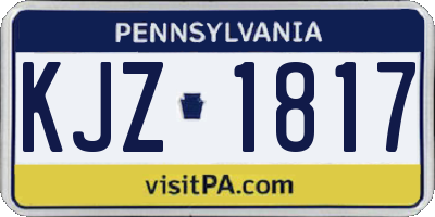 PA license plate KJZ1817