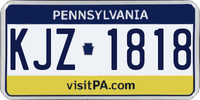 PA license plate KJZ1818