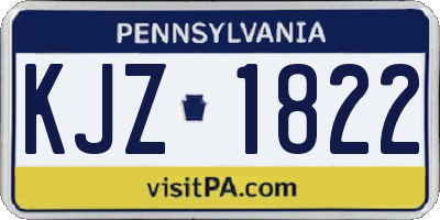 PA license plate KJZ1822