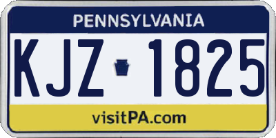 PA license plate KJZ1825