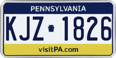 PA license plate KJZ1826