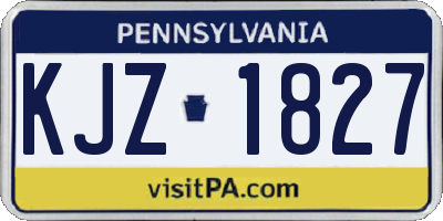 PA license plate KJZ1827