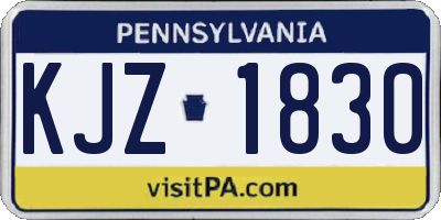 PA license plate KJZ1830