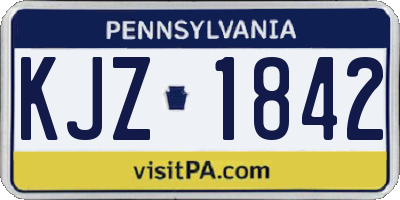 PA license plate KJZ1842