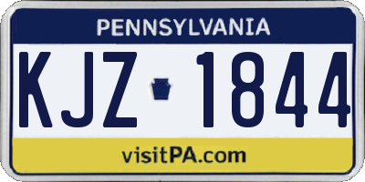 PA license plate KJZ1844