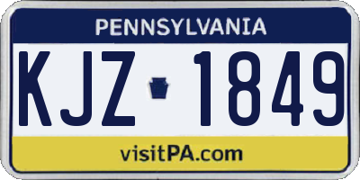 PA license plate KJZ1849