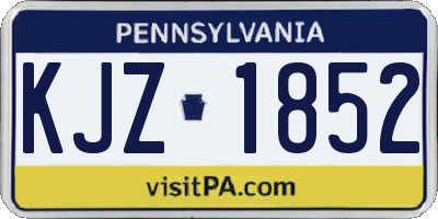 PA license plate KJZ1852
