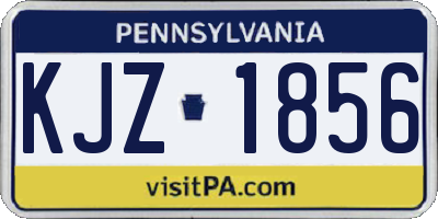 PA license plate KJZ1856