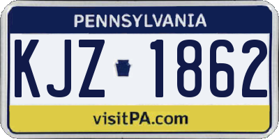 PA license plate KJZ1862