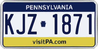 PA license plate KJZ1871