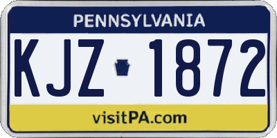PA license plate KJZ1872