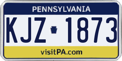 PA license plate KJZ1873