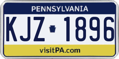 PA license plate KJZ1896