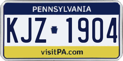 PA license plate KJZ1904