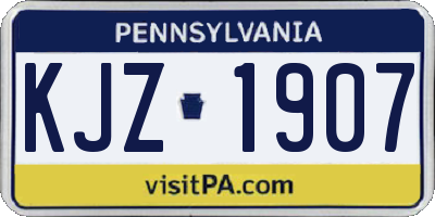 PA license plate KJZ1907