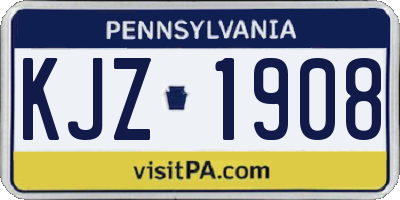 PA license plate KJZ1908