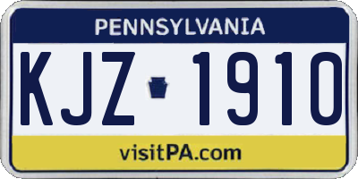 PA license plate KJZ1910
