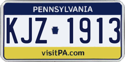 PA license plate KJZ1913