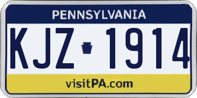 PA license plate KJZ1914