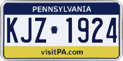 PA license plate KJZ1924