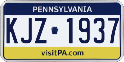 PA license plate KJZ1937