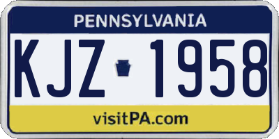 PA license plate KJZ1958