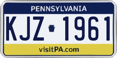 PA license plate KJZ1961