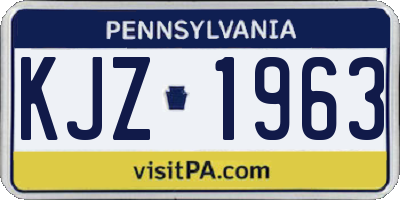 PA license plate KJZ1963
