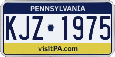 PA license plate KJZ1975