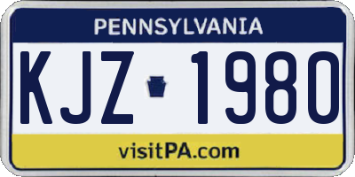 PA license plate KJZ1980
