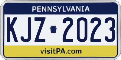 PA license plate KJZ2023