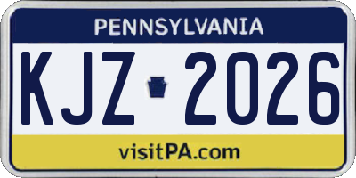 PA license plate KJZ2026