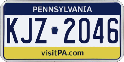 PA license plate KJZ2046